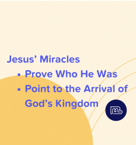 Jesus' Miracles • Prove Who He Was • Point to the Arrival of God's Kingdom